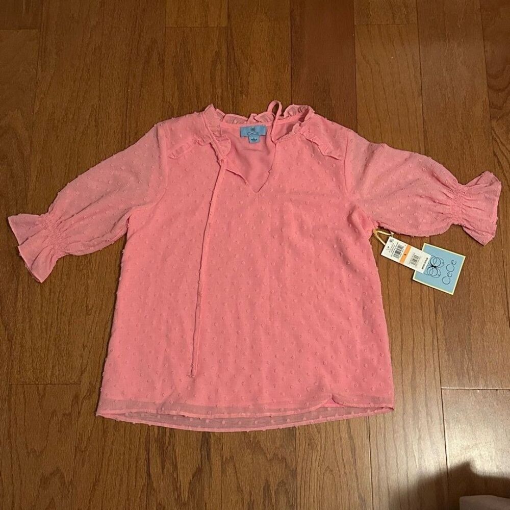 CeCe Pink Textured Blouse Brand New Size Small NWT